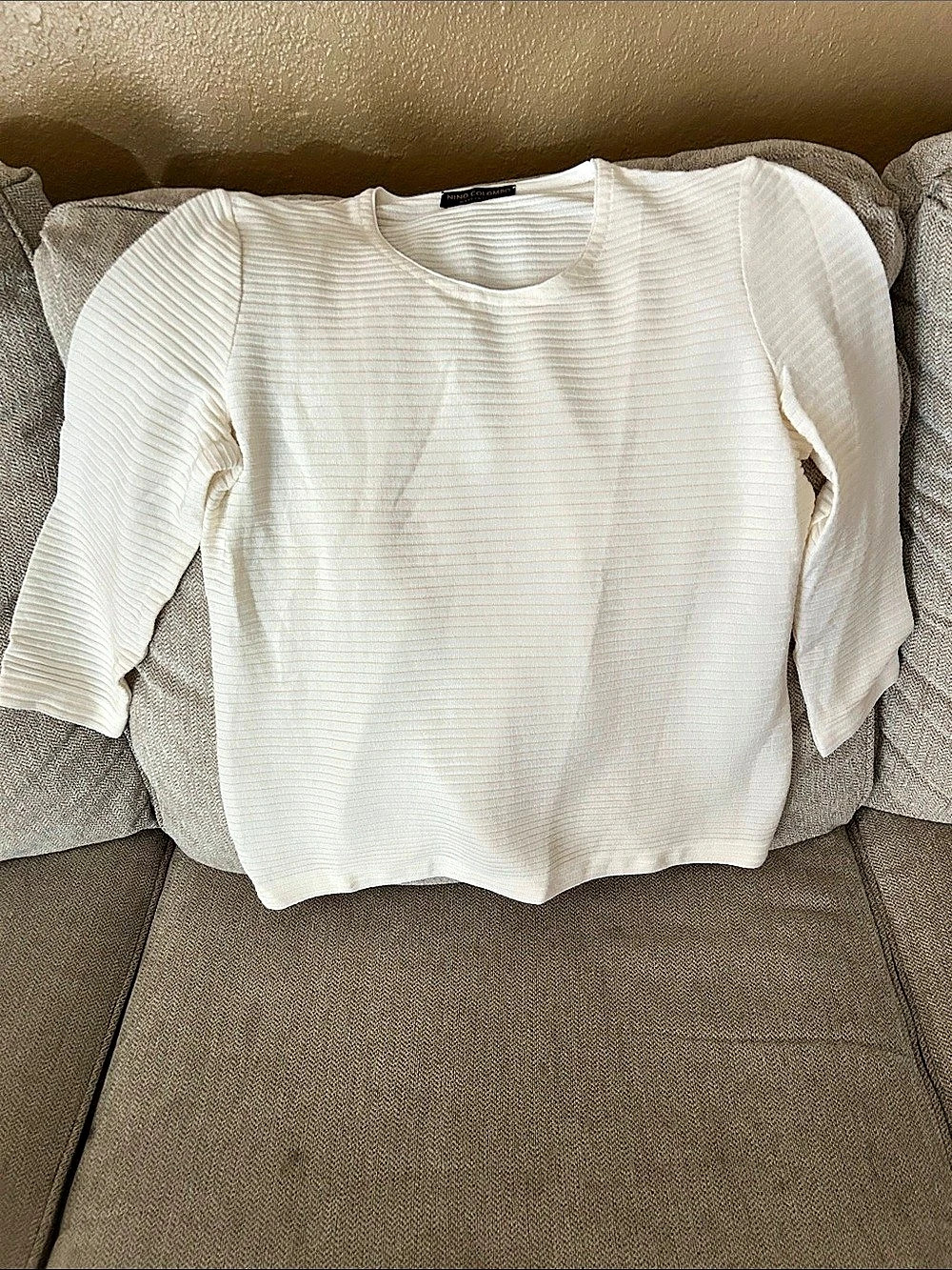 Nino Colombo Merino Wool Crew Neck Sweater in White Like New